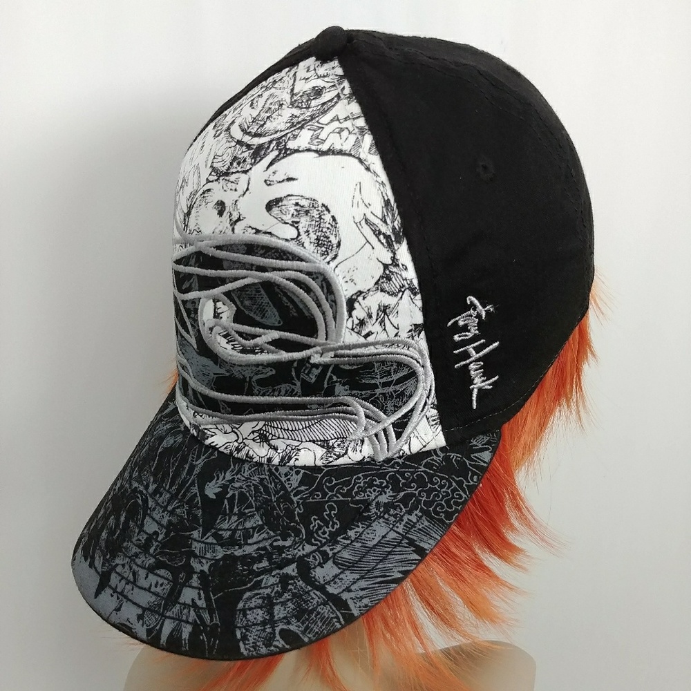 TONY HAWK EMBROIDERED B&W FITTED HAT BASEBALL CAP
